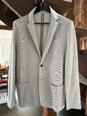 Faherty Inlet Knit Blazer, Mens, Size Medium, Heather Grey